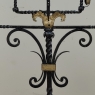 Spanish Revival Hand Forged Iron and Brass Torchère ~ Floor Candelabra
