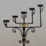 Spanish Revival Hand Forged Iron and Brass Torchère ~ Floor Candelabra
