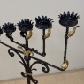 Spanish Revival Hand Forged Iron and Brass Torchère ~ Floor Candelabra