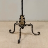 Spanish Revival Hand Forged Iron and Brass Torchère ~ Floor Candelabra