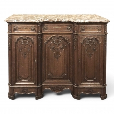 Antique Liegoise Louis XIV Marble Top Buffet