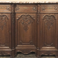 Antique Liegoise Louis XIV Marble Top Buffet