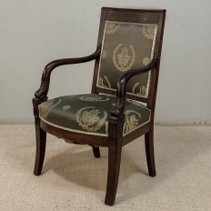 19th Century French Empire Period Mahogany Armchair ~ Fauteuil