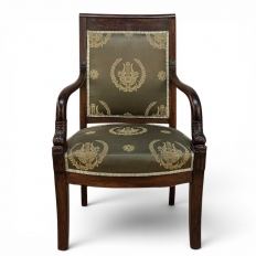 19th Century French Empire Period Mahogany Armchair ~ Fauteuil