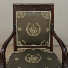 19th Century French Empire Period Mahogany Armchair ~ Fauteuil