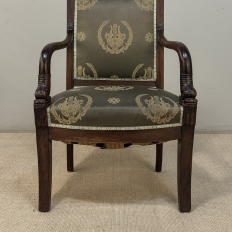 19th Century French Empire Period Mahogany Armchair ~ Fauteuil
