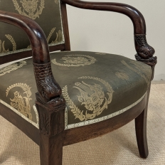 19th Century French Empire Period Mahogany Armchair ~ Fauteuil