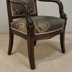 19th Century French Empire Period Mahogany Armchair ~ Fauteuil