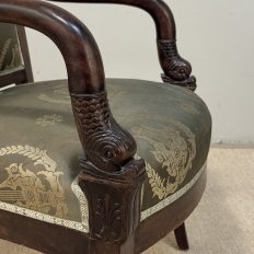 19th Century French Empire Period Mahogany Armchair ~ Fauteuil