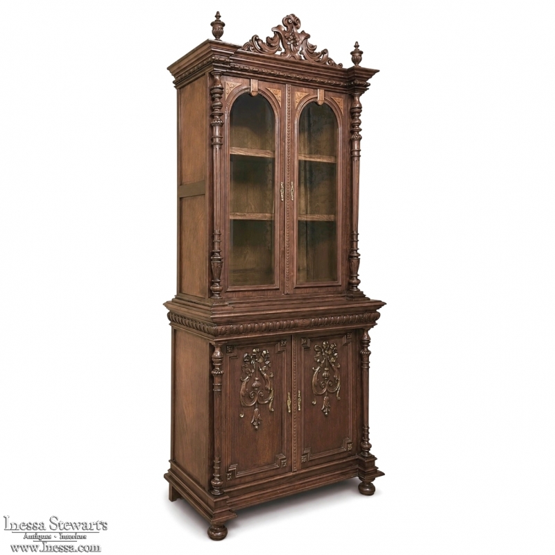 19th Century French Napoleon III Period Neoclassical Mahogany Bookcase ~ Bibliotheque