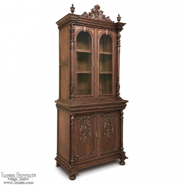 19th Century French Napoleon III Period Neoclassical Mahogany Bookcase ~ Bibliotheque