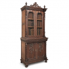 19th Century French Napoleon III Period Neoclassical Mahogany Bookcase ~ Bibliotheque