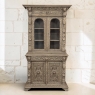 19th Century French Renaissance Revival Carved Bookcase in Stripped Oak