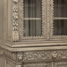 19th Century French Renaissance Revival Carved Bookcase in Stripped Oak