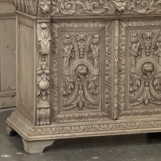 19th Century French Renaissance Revival Carved Bookcase in Stripped Oak