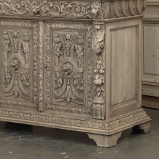 19th Century French Renaissance Revival Carved Bookcase in Stripped Oak