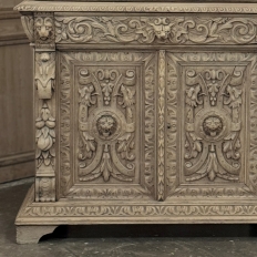 19th Century French Renaissance Revival Carved Bookcase in Stripped Oak