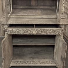 19th Century French Renaissance Revival Carved Bookcase in Stripped Oak