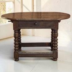 Early 18th Century French Louis XIII Solid Oak End Table