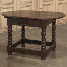 Early 18th Century French Louis XIII Solid Oak End Table