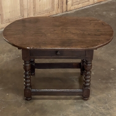 Early 18th Century French Louis XIII Solid Oak End Table