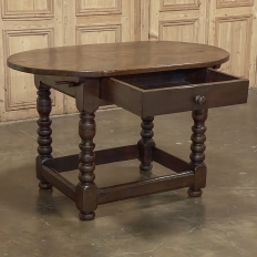 Early 18th Century French Louis XIII Solid Oak End Table