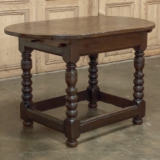Early 18th Century French Louis XIII Solid Oak End Table