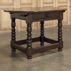 Early 18th Century French Louis XIII Solid Oak End Table