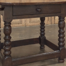 Early 18th Century French Louis XIII Solid Oak End Table