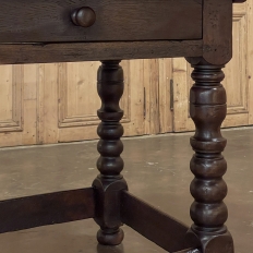 Early 18th Century French Louis XIII Solid Oak End Table