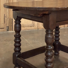 Early 18th Century French Louis XIII Solid Oak End Table