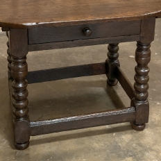 Early 18th Century French Louis XIII Solid Oak End Table