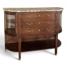 19th Century French Louis XVI Walnut Marble Top Parisian Display Buffet