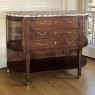 19th Century French Louis XVI Walnut Marble Top Parisian Display Buffet