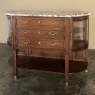 19th Century French Louis XVI Walnut Marble Top Parisian Display Buffet