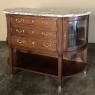 19th Century French Louis XVI Walnut Marble Top Parisian Display Buffet