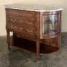 19th Century French Louis XVI Walnut Marble Top Parisian Display Buffet
