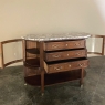 19th Century French Louis XVI Walnut Marble Top Parisian Display Buffet