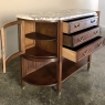 19th Century French Louis XVI Walnut Marble Top Parisian Display Buffet