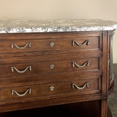 19th Century French Louis XVI Walnut Marble Top Parisian Display Buffet