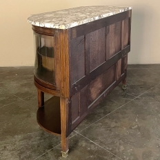 19th Century French Louis XVI Walnut Marble Top Parisian Display Buffet