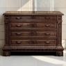 Antique Italian Renaissance Revival Walnut Nero Portoro Marble Top Commode