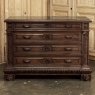 Antique Italian Renaissance Revival Walnut Nero Portoro Marble Top Commode