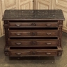 Antique Italian Renaissance Revival Walnut Nero Portoro Marble Top Commode