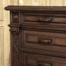 Antique Italian Renaissance Revival Walnut Nero Portoro Marble Top Commode