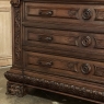 Antique Italian Renaissance Revival Walnut Nero Portoro Marble Top Commode