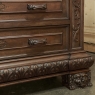 Antique Italian Renaissance Revival Walnut Nero Portoro Marble Top Commode
