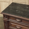 Antique Italian Renaissance Revival Walnut Nero Portoro Marble Top Commode