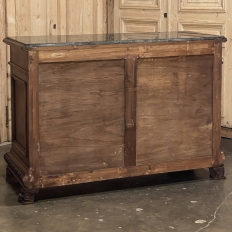 Antique Italian Renaissance Revival Walnut Nero Portoro Marble Top Commode