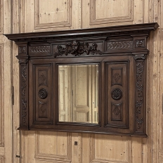 Antique Italian Renaissance Mantel Mirror in Walnut